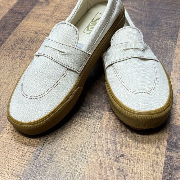 Vans Style 53 Linen Canvas Natural Gum Loafers Sneaker Size 8 NWOT main image 5
